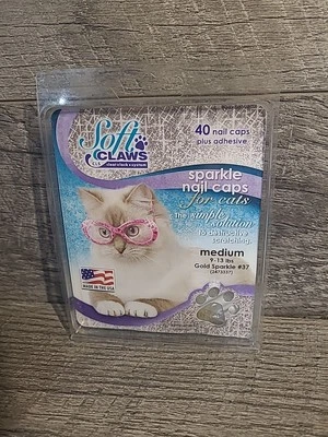 Garras suaves para gatos - Color dorado brillante - Talla mediana - 40 unidades Foto 1 de 4