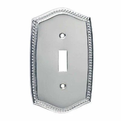 RENOVATORS SUPPLY MANUFACTURING Chrome Plated Switch Plate Brass Toggle Decorative Roped Style Renovators Supply