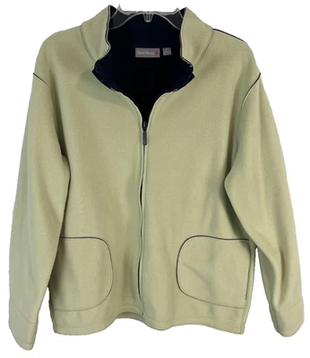 Sport Savvy Fleece Full Zip Jacket Womens LP Green Pockets A73344 WQ8 - Image 1 of 4