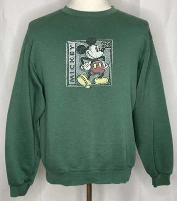 Sudadera De Colección Mickey Mouse Adulto Mediana Verde Manga Larga The Disney Store Foto 1 de 4