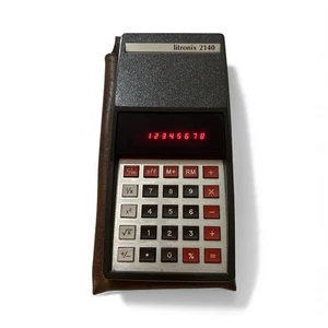 Vintage Litronix 2140 LED Taschenrechner - funktionsfähig - mit Tasche - 70er Jahre - Bild 1 von 3