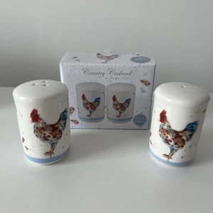 Juego de olla coctelera de sal y pimienta Country Cockerel colección Leonardo nuevo en caja - Imagen 1 de 11
