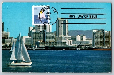 #5748 Yellow Sailboat Postcard Rate FDC Maxi Card - Image 1 of 2