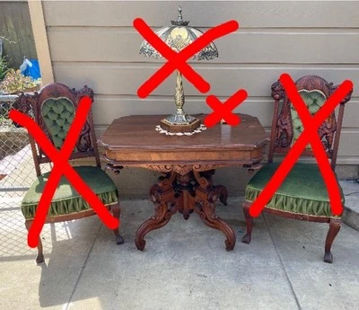 Потрясающий большой столик для гостиной Eastlake с отделкой из грецкого ореха/нароста только на местный выбор - Изображение 1 из 4