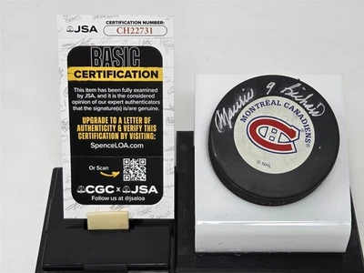 MAURICE RICHARD signed CANADIENS puck JSA COA - Image 1 of 2