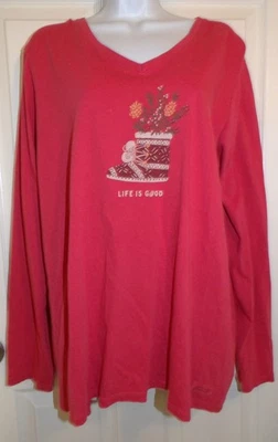 Excelente Camiseta Trituradora Naranja LIFE IS GOOD Temática Otoño Manga Larga - XL Clásica Foto 1 de 2