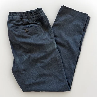 Pantalones Polo Ralph Lauren Hombres L Gris Cintura Elástica A Medida Calce Ajustado Preppy Foto 1 de 4