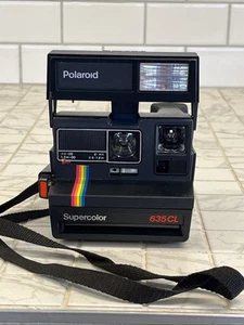 Cámara Polaroid Supercolor 635 CL Raya Arco Iris De Colección con Correa - Probada - Imagen 1 de 10