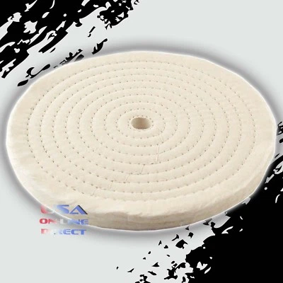 8" Spiral Sewn Stitch Cotton Buffing Wheels, Metal Polishing Buff Pads Jewelry  - Image 1 of 2