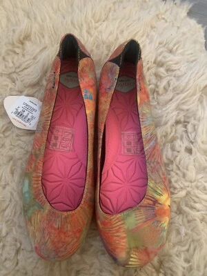 Hoffman Cushe Mimosa Womens 7 Orange/Multi Slip On Padded Comfort Flats NWT - Image 1 of 4