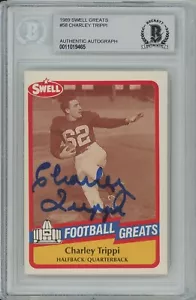 Charley Trippi 1989 Swell Greats #58 SIGNED with BAS slab - VERY NICE! - Picture 1 of 2