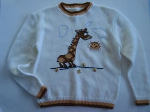 Handmade Girls Sweater Size M Animal Print - Picture 1 of 5