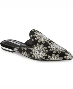 Mujer Charles David Collection Willis TERCIOPELO Mulas Negro/Plateado Talla 6,5M B4HP - Imagen 1 de 3