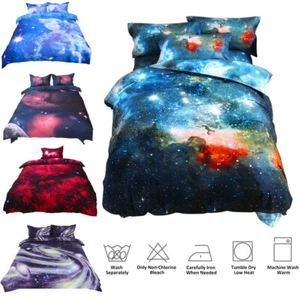 3d Print Sky Stars Universe Night Duvet Cover Set Pillow Sham Flat Sheet Sets US - Picture 1 of 14