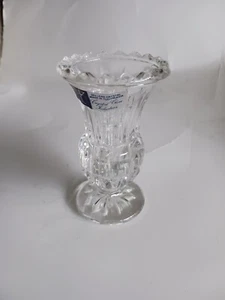 Vintage Crystal Clear Industries Bud Vase 24% Lead Crystal Yugoslavia 4.25 In - Picture 1 of 5
