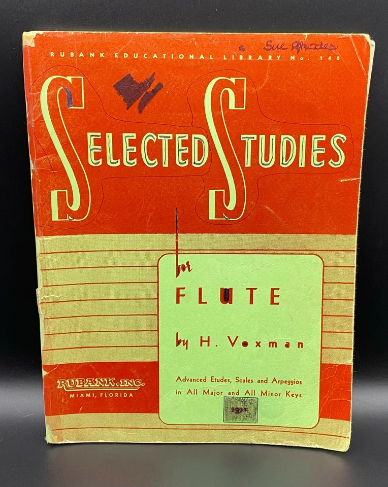 Rubank Estudios Seleccionados Para Flauta Partituras Nº 140 H Voxman De Colección Foto 1 de 4