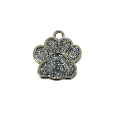 Personalized Paw Glitter Dog Tags Engraved Cat Puppy Pet ID Name Collar Tag New - Image 1 of 4