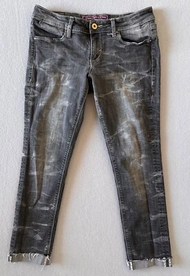 Pantalones de mezclilla Devine Rights of para mujer talla 9 negros ajustados LUST mármol lavado ácido EC Foto 1 de 4