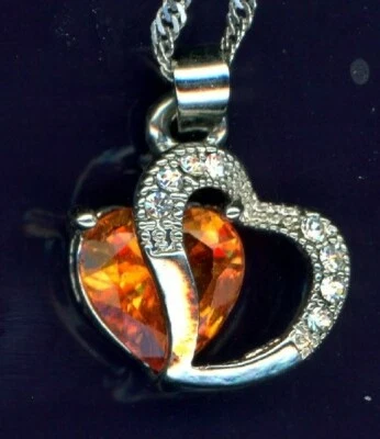 Collar Colgante Hoja Infinito Amor Corazón Piedra Natal Cristal Joyería Regalos  Foto 1 de 2