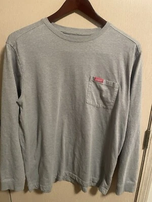 Camiseta Coleman Para Hombre Gris Grande Manga Larga Cuello Redondo Bolsillo.        D1 Foto 1 de 4