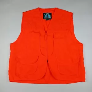 Master Sportsman Bird Hunting Vest Sleeveless Orange Men's Size Large Zip Up - Picture 1 of 8