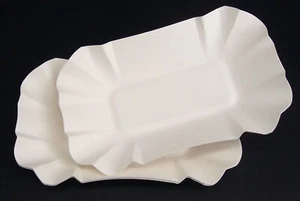 2000 Pappschalen Pommesschalen Currywurst Schalen weiß 9 x 14 x 3 cm KU 51 - Bild 1 von 1