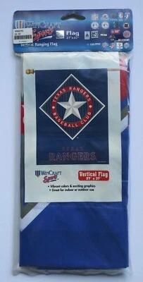 Texas Rangers 2001 Vertical Hanging Flag 27" x 37”  Vintage MLB New Old Stock - Image 1 of 3