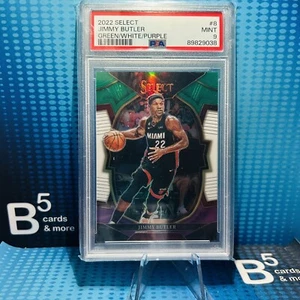 2022-23 Select Basketball Jimmy Butler Green White Purple Prizm #8 PSA 9 - Picture 1 of 2