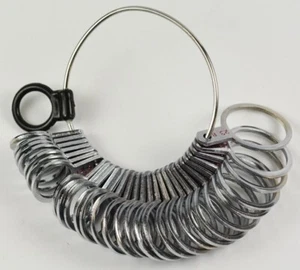 US 1-15 Pro metal ring finger sizer tool accurate gauge size USA + half sizes - Picture 1 of 1
