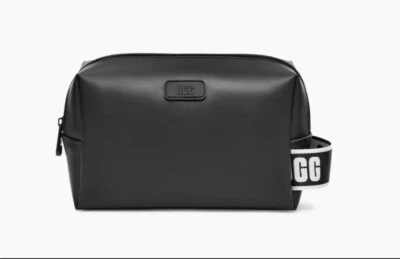 Bolsa de viaje UGG bolsa de cosméticos con cremallera resistente al agua correa con logotipo de cuero negro Foto 1 de 4