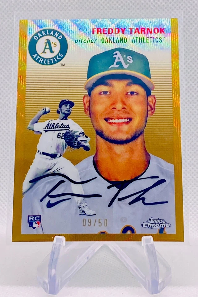 2023 Topps Chrome Platinum Freddy Tarnok Gold Wave Refractor RC 09/50 #137 - Image 1 of 3
