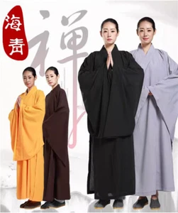 Poliéster Shaolin Budista Monje Vestido Meditación Largo Vestido Kung Fu Uniforme - Imagen 1 de 9