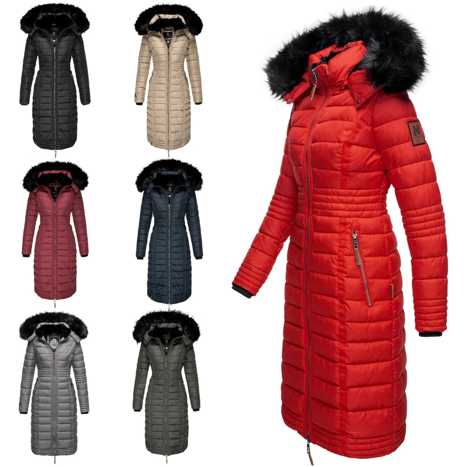 Navahoo Damen Winterjacke Steppmantel Parka Winter Lang Stepp Jacke Kapuze Umay - Bild 1 von 4