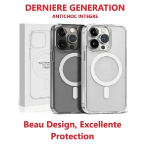 Coque IPhone MagSafe TRANSPARENT  pour  Iphone X / 11 / 12 / 13 / 14 / 15 /16 - Photo 1 sur 2