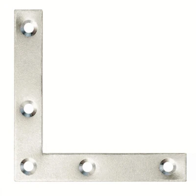 100 X Angolo Mobili 40 X 40 x10 X 1,5 Angolo Piatto Angolo Argento Zincato - Immagine 1 di 2