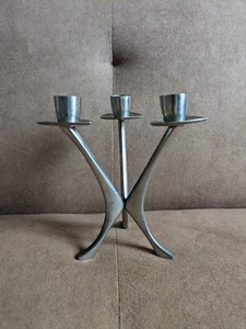 Vintage Mid Century MCM Candlestick Brodrene Mylius BM Pewter Norway - Picture 1 of 11