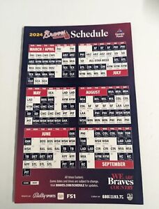 MLB ATLANTA BRAVES 2024 MAGNET SCHEDULE — New - Ready to Ship