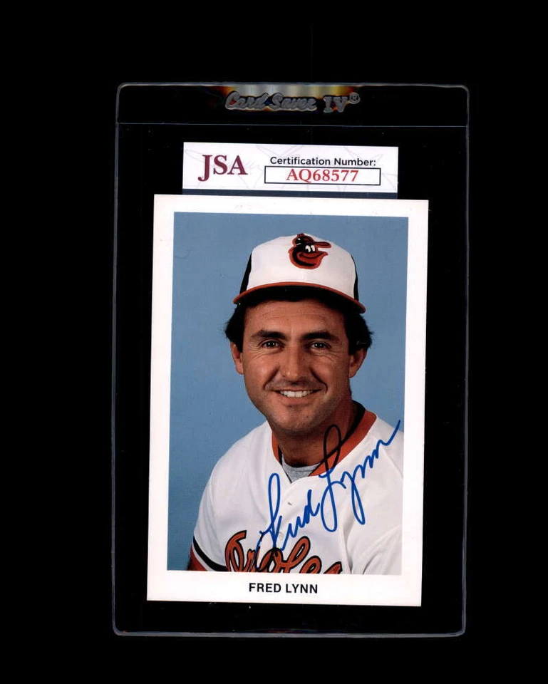 Fred Lynn JSA Coa Signed Team Issued Postcard Orioles Autograph - Image 1 of 1