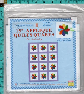 Pinwheel" Jack Dempsey Needle Art 15" Applique Quilt Squares Item 745 Pattern 92 - Picture 1 of 5