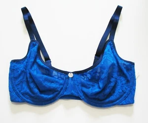 DKNY Signature Lace Unlined Bra Midtown Blue/Navy Yard 451238 Sz 32B - NWT - Picture 1 of 1