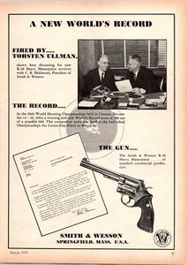 VINTAGE 1952 SMITH & WESSON SPRINGFIELD MASS. K-38 REVOLVER PRINT AD - Bild 1 von 1