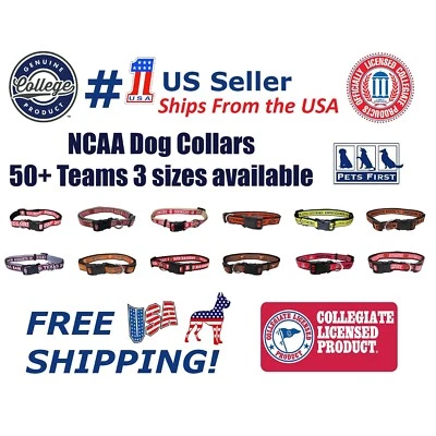 Collar y collar para perro Pets First NCAA resistente duradero y ajustable Foto 1 de 3