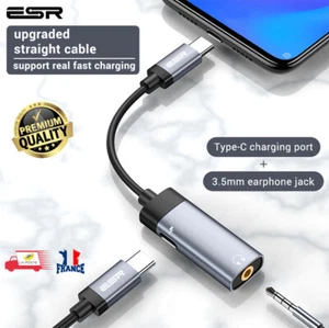 2-in-1 USB-C PD Adaptateur de prise casque, Type-C à 3.5mm Adaptateur audio Aux - Photo 1 sur 10