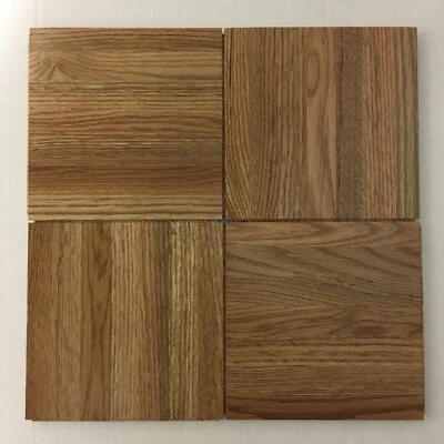 Suelo de parquet 6"x6"x5/16" vendido madera de roble 4 piezas nuevo 1 pie cuadrado Foto 1 de 4