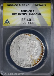 1889-CC $1 Morgan Silver Dollar ANACS EF 40 Details | XF - Picture 1 of 4
