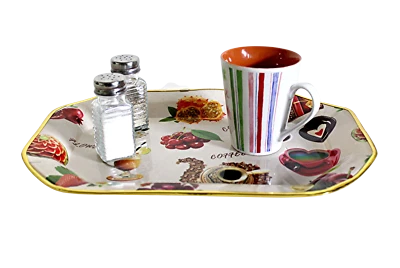 Plastic Serving Tray 14.75”x10” Coffee Print, Tea, Dinner, Lap Tray - New - Image 1 of 4