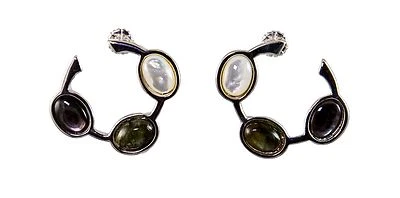 Pendientes Simon Sebbag Plata de Ley 3 Piedras Multi Perla ES61/MP Foto 1 de 3