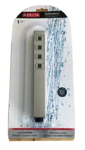 DELTA 59567-SS-PK H2OKINETIC® POWERDRENCH HANDSHOWER BRILLIANCE STAINLESS - Picture 1 of 2