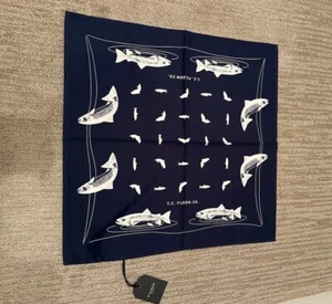 FILSON SALMON BANDANA SERVICE BLUE/SALMON ONE SIZE NWT - Picture 1 of 4