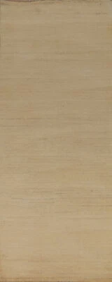 Luxurious Gabbeh Solid Design Wool Modern Runner Rug - Brand New 3x10 ft - Image 1 of 4